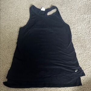 Asics Black Racerback Tank Top with Performance Fabric